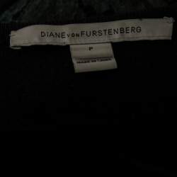 Diane von Furstenberg Grey Wool & Lace Open Front Long Cardigan S