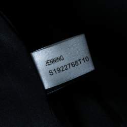 Pre Owned Diane Von Furstenberg Black Leather Jenning Short Sleeve Top M