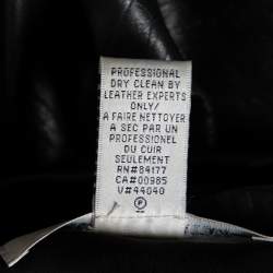 Pre Owned Diane von Furstenberg Black Leather Tie Detail Draped Della Dress L