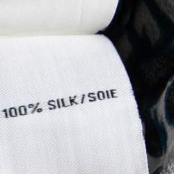 Pre Owned Diane von Furstenberg Blue Snake Print Silk Chiffon Lorelei Shirt M