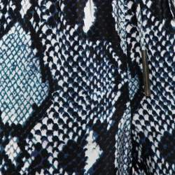 Pre Owned Diane Von Furstenberg Blue Snake Print Silk Benett Two Pants M