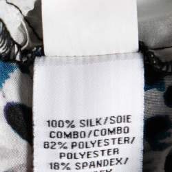 Pre Owned Diane Von Furstenberg Blue Snake Print Silk Benett Two Pants M