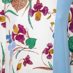 Diane von Furstenberg Multicolor Floral Printed Long Sleeves Top L