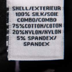 Pre Owned Diane Von Furstenberg Black Floral Print Silk Top M