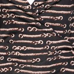 Pre Owned توب ديان فون فرستنبيرغ فينتدج جيليانا حرير رصاصي داكن مطبوع مقاس متوسط - ميديوم