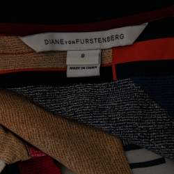 Pre Owned Diane Von Furstenberg Multicolor Abstract Printed Silk Top M
