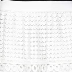 Pre Owned Diane von Furstenberg White Lace Tiana Skirt M