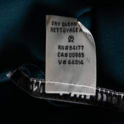 Pre Owned Diane von Furstenberg Teal Blue Silk Pleated Front Midi Dress M