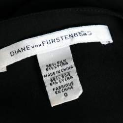 Pre Owned Diane Von Furstenberg Black Silk Pleated Front Dress XS