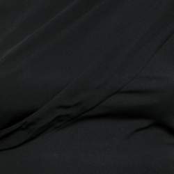 Pre Owned Diane Von Furstenberg Black Silk Pleated Front Dress XS