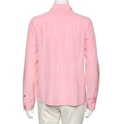 Pre Owned Diane von Furstenberg Pink Silk Button Front Marianna Top M