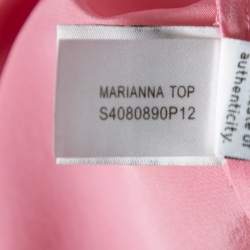 Pre Owned Diane von Furstenberg Pink Silk Button Front Marianna Top M