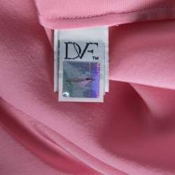 Pre Owned Diane von Furstenberg Pink Silk Button Front Marianna Top M