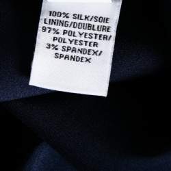 Pre Owned Diane Von Furstenberg Navy Blue Front Pleated Dolman Sleeves Mini Dress S