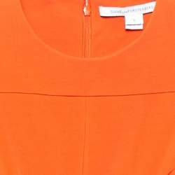 Pre Owned Diane von Furstenberg Orange Stretch Knit Reona Sheath Dress S