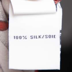 Pre Owned Diane von Furstenberg Red Chain Print Silk Chiffon Depti Top M