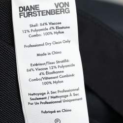 Pre Owned Diane Von Furstenberg Black Stretch Knit Structured Sash Mini Dress S