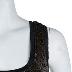 Diane von Furstenberg Gold Sequin Embellished Sleeveless Chika Dress M