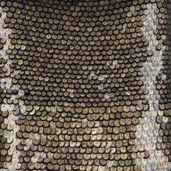 Diane von Furstenberg Gold Sequin Embellished Sleeveless Chika Dress M