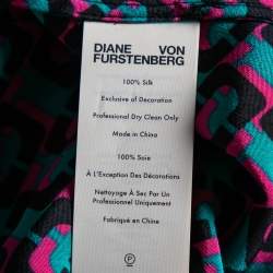 Pre Owned Diane Von Furstenberg Multicolor Chain Printed Silk Denise Pants M