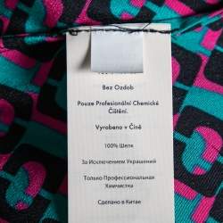 Pre Owned Diane Von Furstenberg Multicolor Chain Printed Silk Denise Pants M