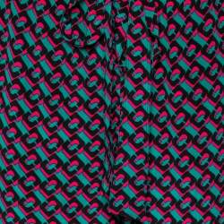 Pre Owned Diane Von Furstenberg Multicolor Chain Printed Silk Denise Pants M