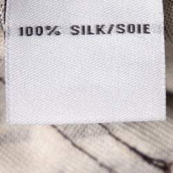 Pre Owned Diane von Furstenberg Brown & White Printed Silk Knit Dilly Dress M