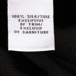 Pre Owned Diane Von Furstenberg Black Silk Zip Front Long Sleeve Dress S