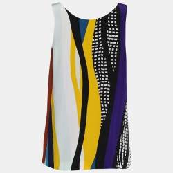 Diane Von Furstenberg Multicolor Sequin Embellished Silk Jackie Top S 