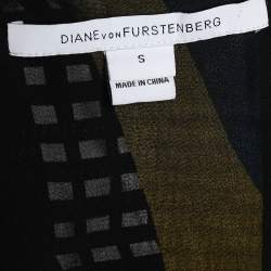 Diane Von Furstenberg Multicolor Sequin Embellished Silk Jackie Top S 