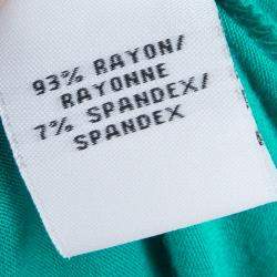 Pre Owned Diane Von Furstenberg Green Knit New Julian Two Mini Wrap Dress S