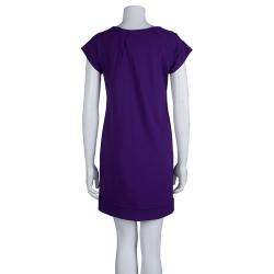 Pre Owned Diane Von Furstenberg Purple Knit Short Sleeve Shalom Dress S