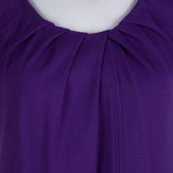 Pre Owned Diane Von Furstenberg Purple Knit Short Sleeve Shalom Dress S