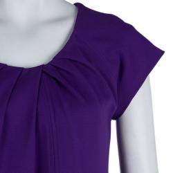 Pre Owned Diane Von Furstenberg Purple Knit Short Sleeve Shalom Dress S