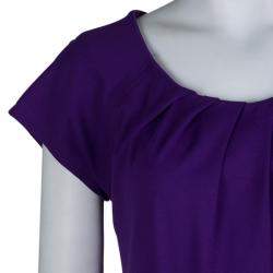 Pre Owned Diane Von Furstenberg Purple Knit Short Sleeve Shalom Dress S
