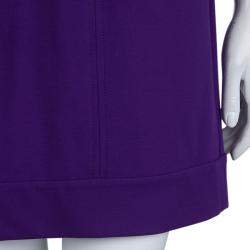 Pre Owned Diane Von Furstenberg Purple Knit Short Sleeve Shalom Dress S