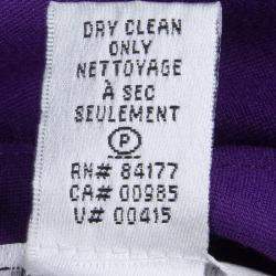 Pre Owned Diane Von Furstenberg Purple Knit Short Sleeve Shalom Dress S