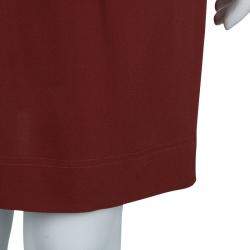 Pre Owned Diane Von Furstenberg Brick Red Silk Teresia Drop Waist Dress S