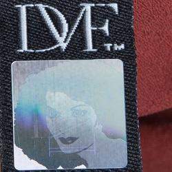 Pre Owned Diane Von Furstenberg Brick Red Silk Teresia Drop Waist Dress S