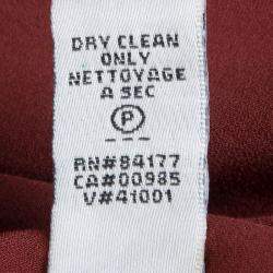 Pre Owned Diane Von Furstenberg Brick Red Silk Teresia Drop Waist Dress S