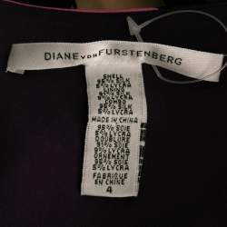 Pre Owned Diane Von Furstenberg Multicolor Printed Silk Artie Wrap Dress S