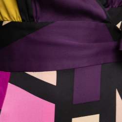 Pre Owned Diane Von Furstenberg Multicolor Printed Silk Artie Wrap Dress S