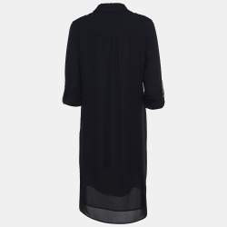 Pre Owned Diane von Furstenberg Black Silk Prita Shirt Dress M