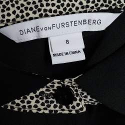 Pre Owned Diane von Furstenberg Black Silk Prita Shirt Dress M