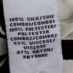 Pre Owned Diane von Furstenberg Monochrome Devoré Yarra Habotai Dress L