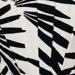 Pre Owned Diane von Furstenberg Monochrome Devoré Yarra Habotai Dress L