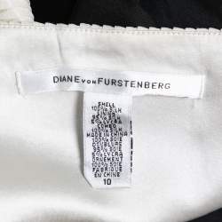 Pre Owned Diane Von Furstenberg Black Silk Sleeveless Celardo Mini Dress L