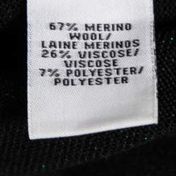 Pre Owned Diane Von Furstenberg Green Lurex Wool Knit Evelyn Maxi Wrap Dress M