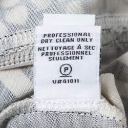 Pre Owned Diane Von Furstenberg Monochrome Printed Silk Knit Wrap Dress L