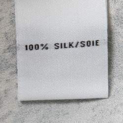 Pre Owned Diane von Furstenberg Grey & Pink Dream Cloud Print Silk New Hanky Top S